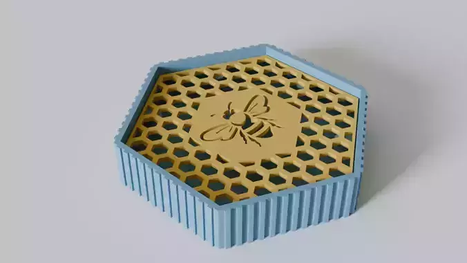  hexagonal soap dish STL 3D print model