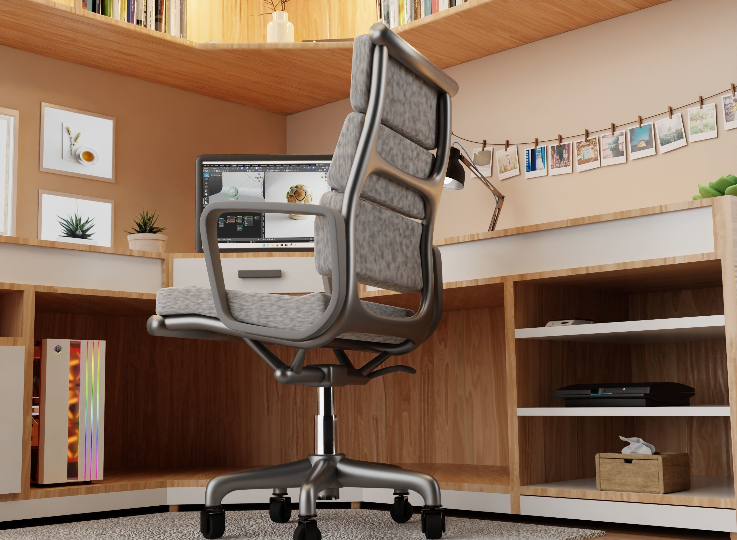 Room interior isometric 3D model_4