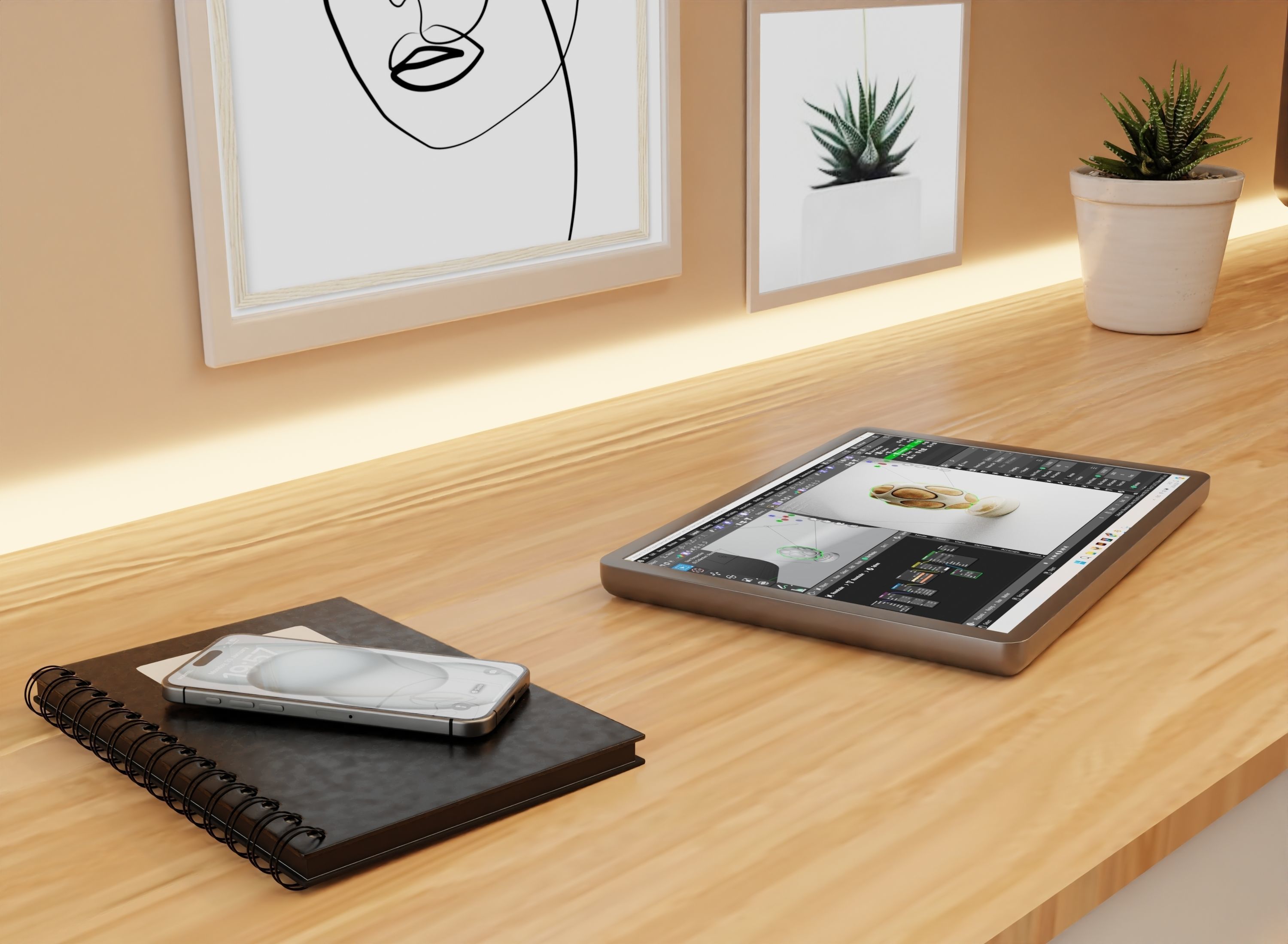 Room interior isometric 3D model_2