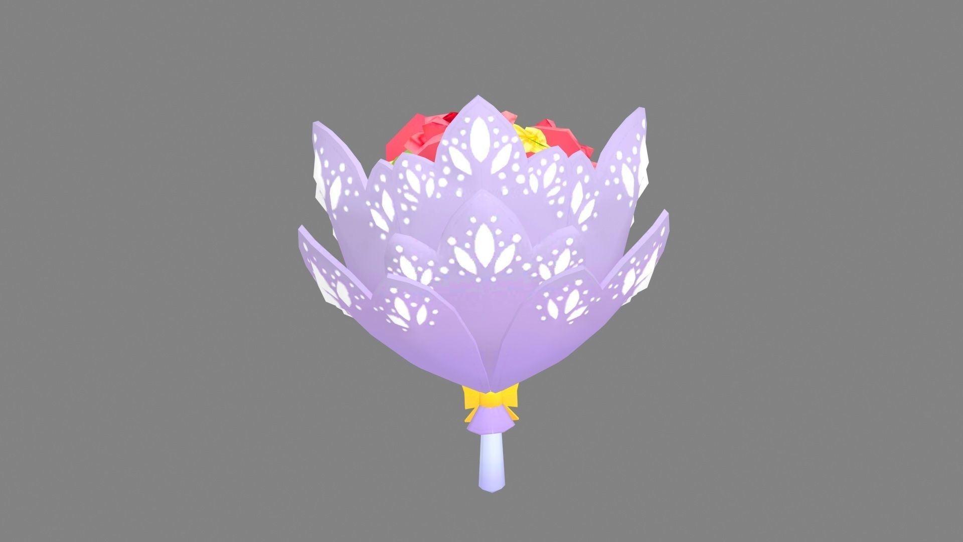A bouquet of flowers Low-poly 3D model_2