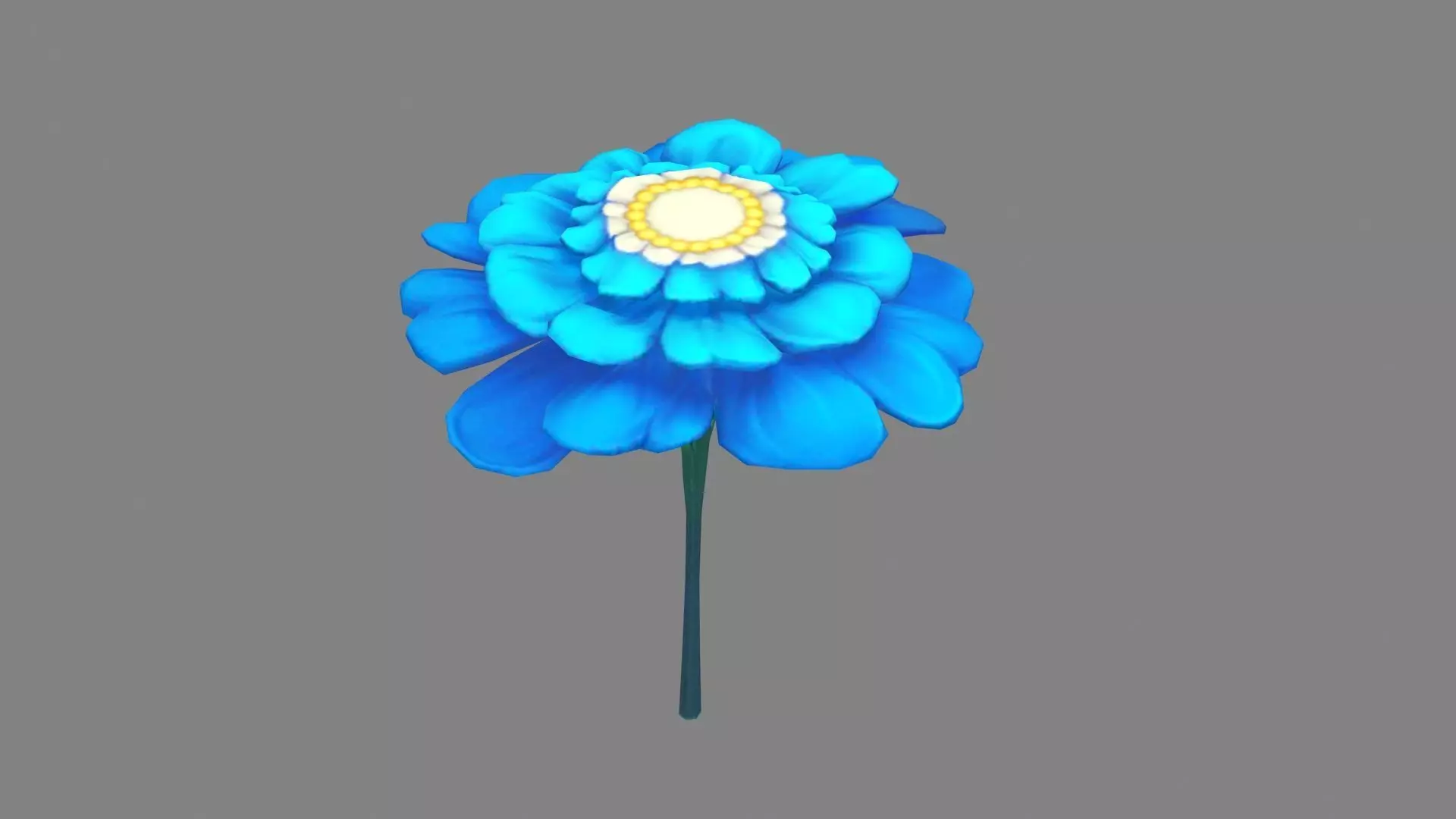 A blue flower Low-poly 3D model_0