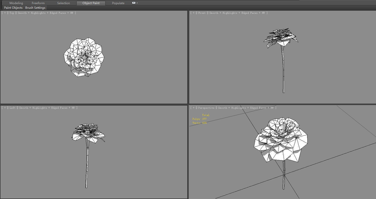 A purple flower Low-poly 3D model_6