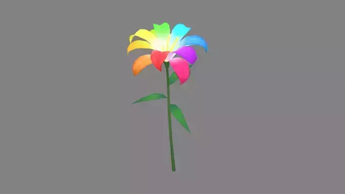 A multi-colored flower - Cartoon Magic Flower
