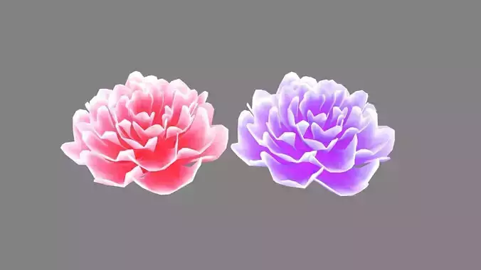 Cartoon red flower and purple flower