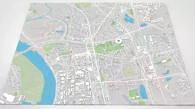 Cityscape Leverkusen Germany 3D model