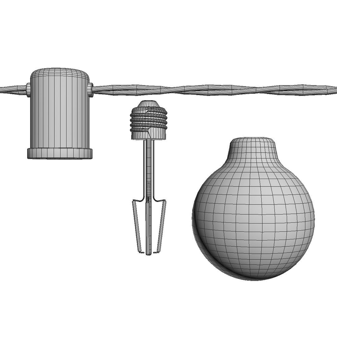 Editable Garland Lights Set 2 3D model_6