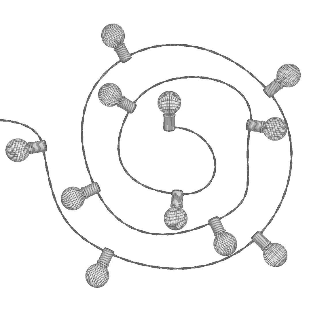 Editable Garland Lights Set 2 3D model_5
