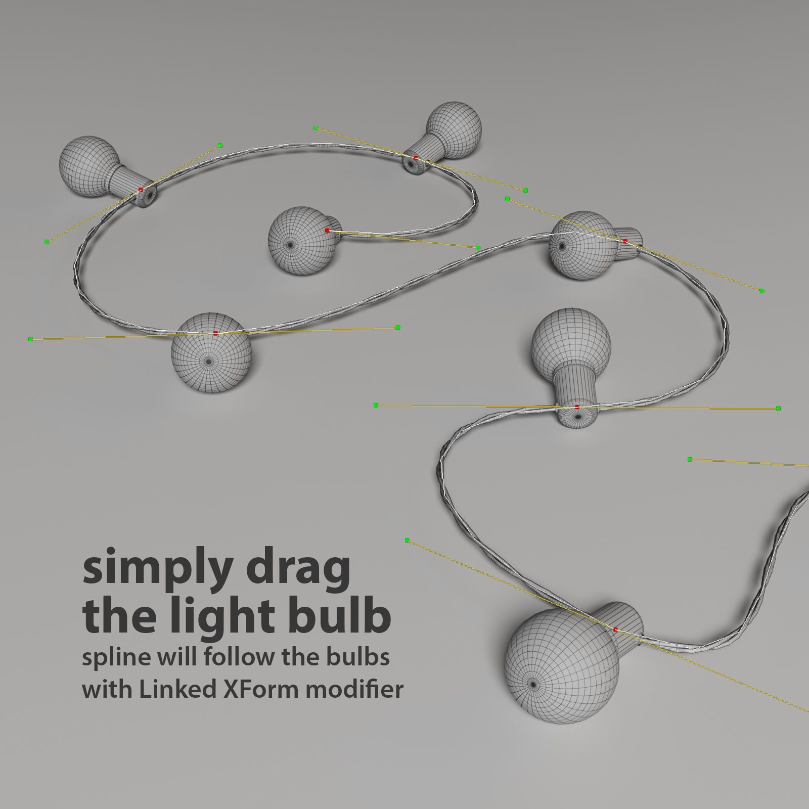 Editable Garland Lights Set 2 3D model_3