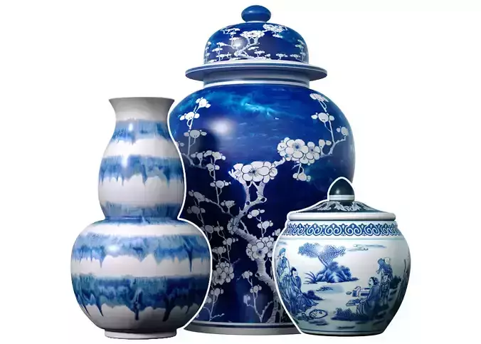 Chinese Style Porcelain Decorative Urn Vases bottle Sakura 