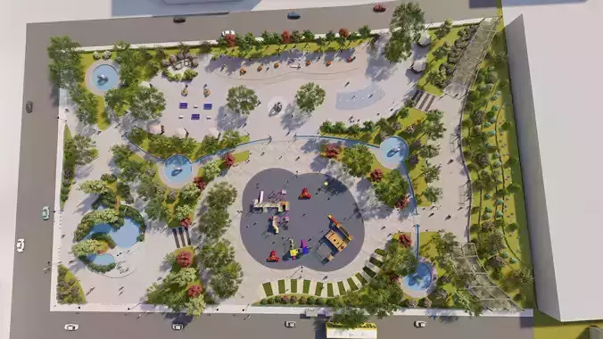 Master park-Regional park project-Private Park Landscape 3D model