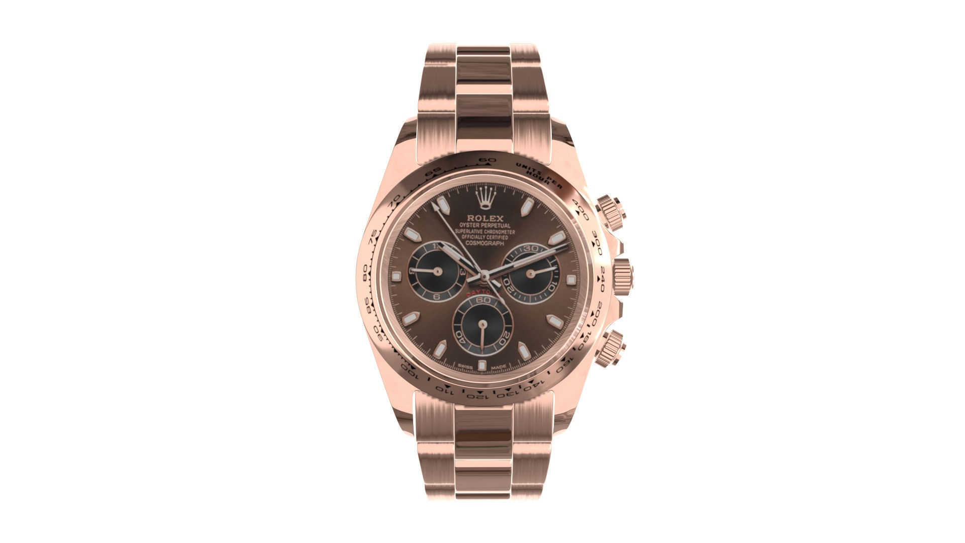 Rolex Cosmograph Daytona Pink Gold - Chocolate and Black DIial1 Low-poly 3D model_1