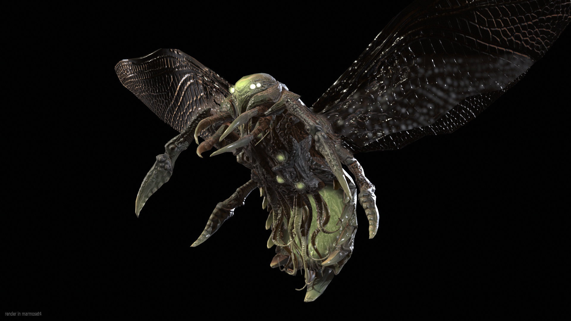 FlyingBug4 A1 Low-poly 3D model_3