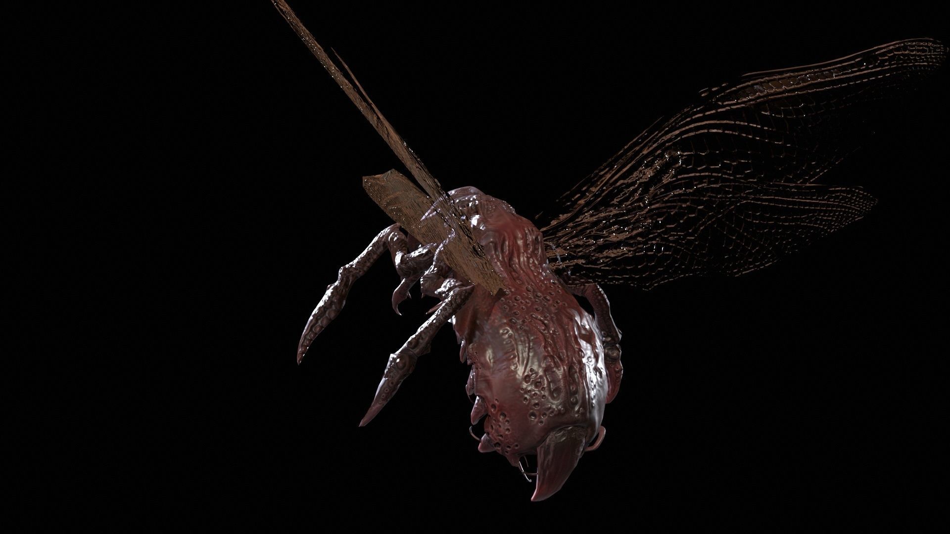 FlyingBug4 A1 Low-poly 3D model_9