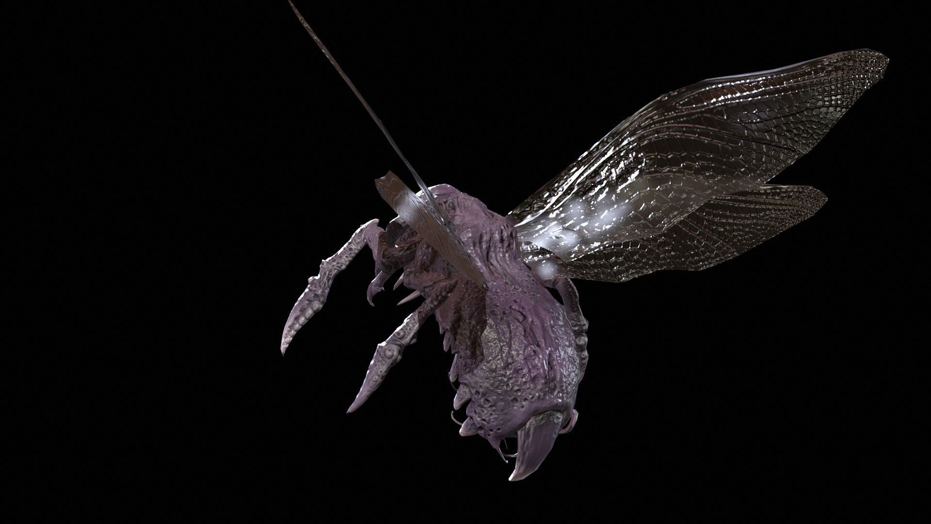 FlyingBug4 A1 Low-poly 3D model_7