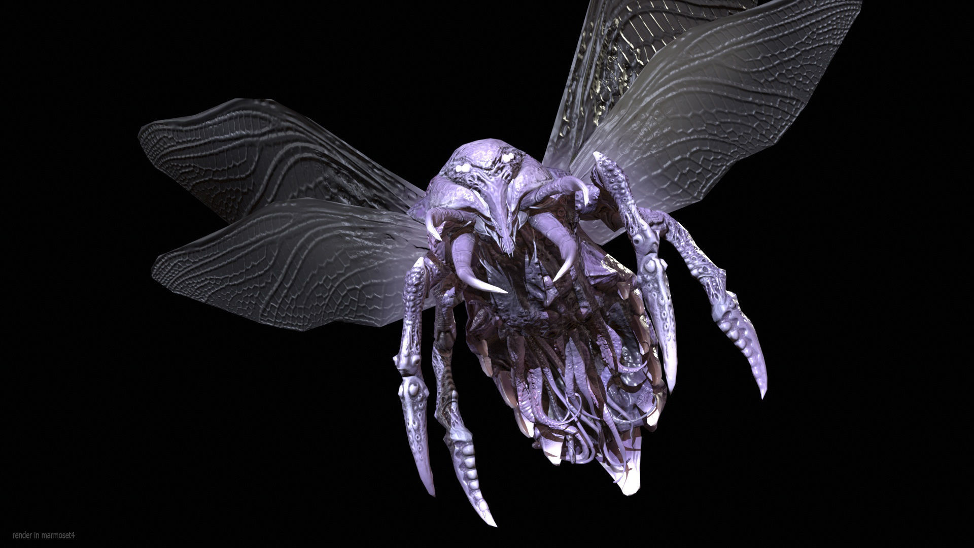 FlyingBug4 A1 Low-poly 3D model_4