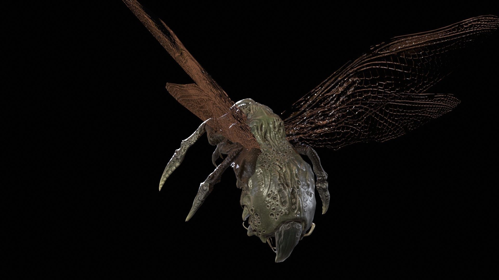 FlyingBug4 A1 Low-poly 3D model_13