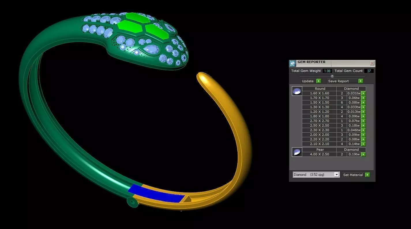 BVLGAR snake bracelet 3D print model_0