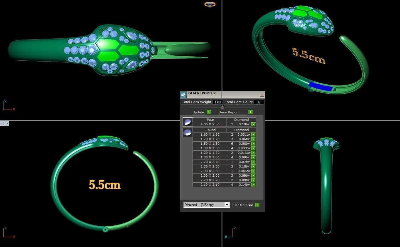 BVLGAR snake bracelet 3D print model_1