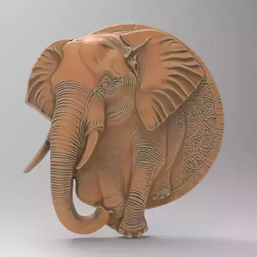 Elephant Wall Plaque Sculpture Lucky Medallion Jewelry 3D print model