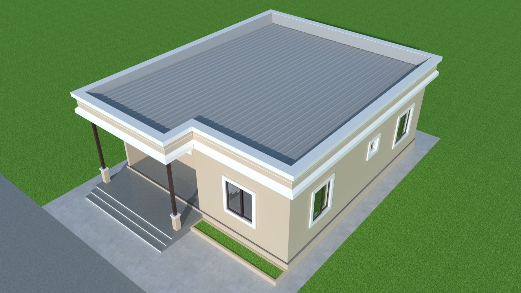Low cost Budget-Friendly Simple 1 BHK Pre-Fab Home Solution 3D model_5
