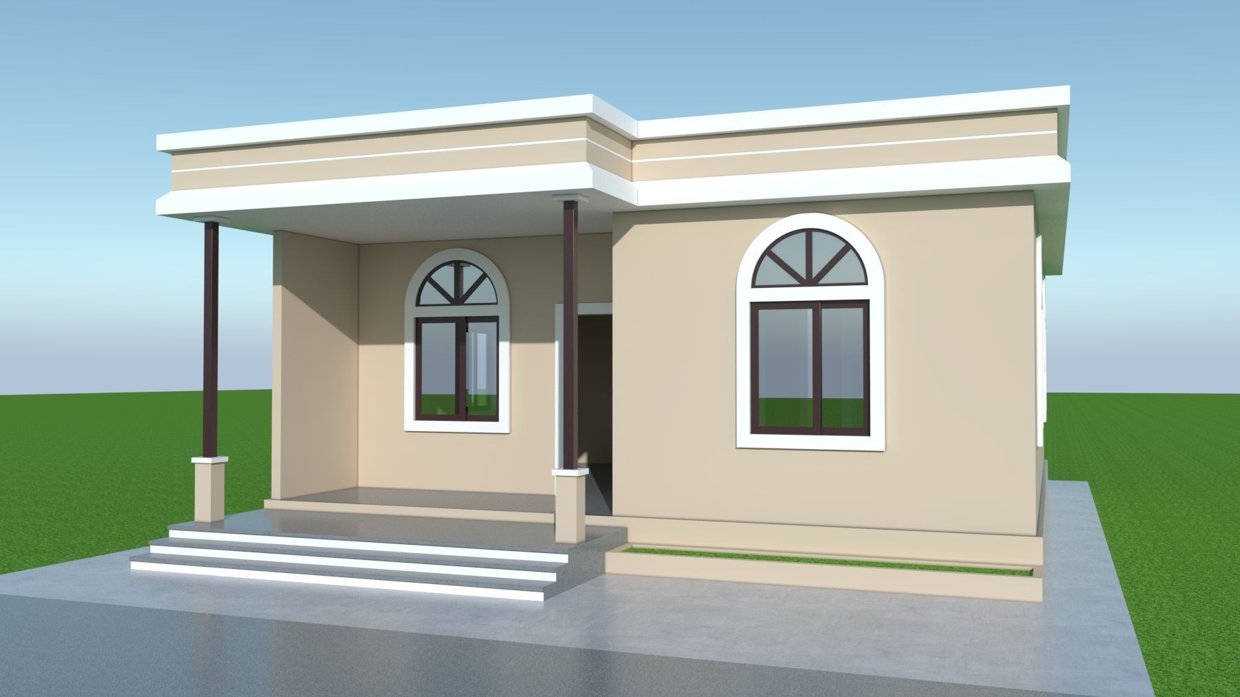 Low cost Budget-Friendly Simple 1 BHK Pre-Fab Home Solution 3D model_3