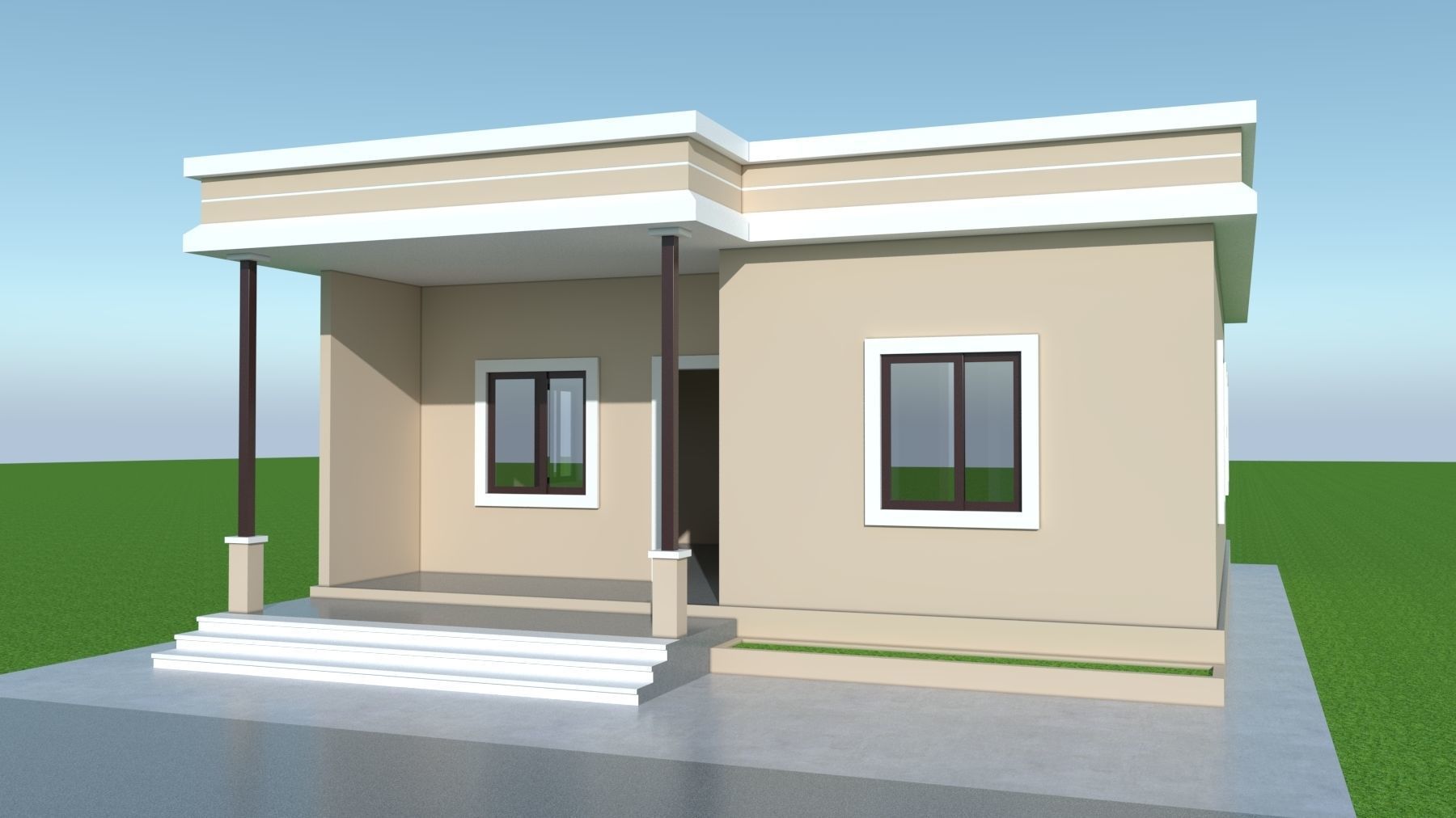 Low cost Budget-Friendly Simple 1 BHK Pre-Fab Home Solution 3D model_4