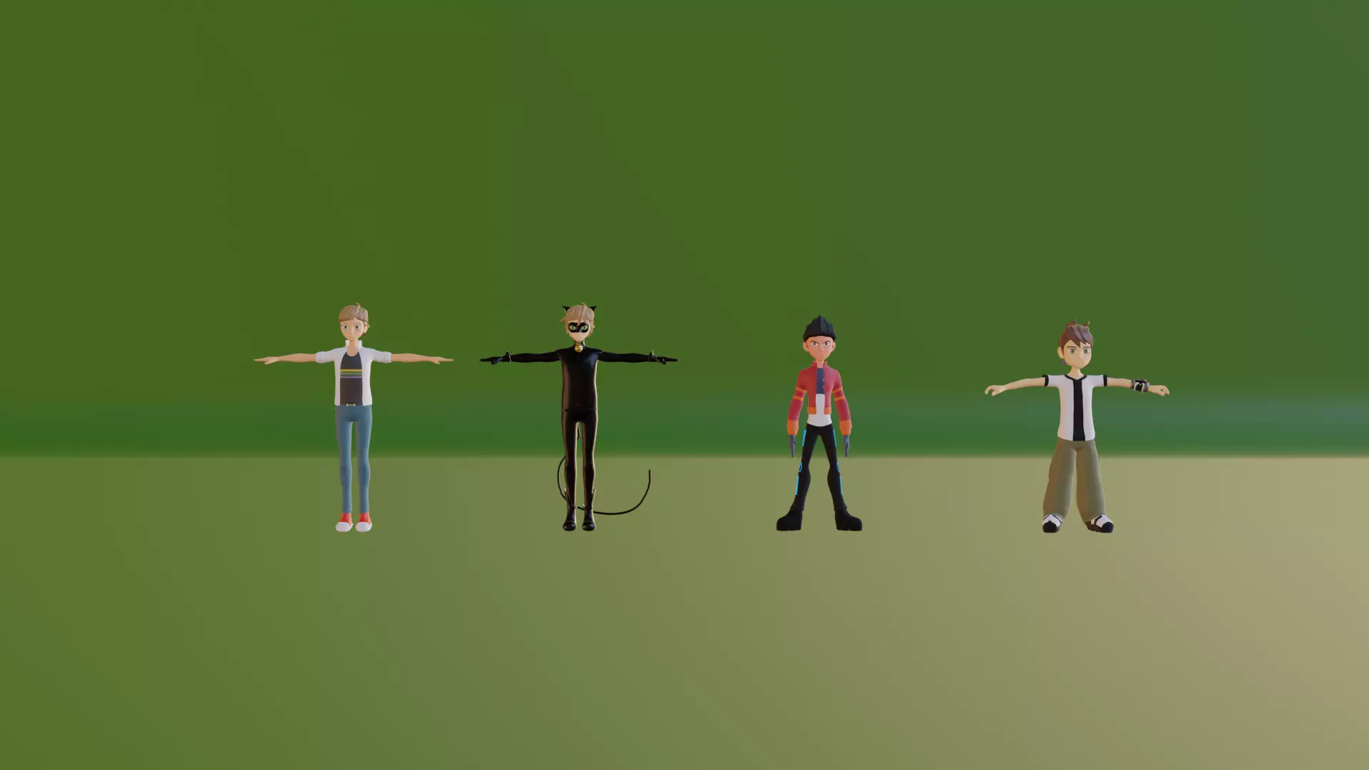 A group of characters - Ben 10 - Rex - Adrian Low-poly 3D model_0