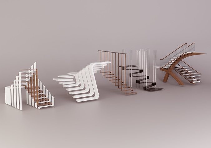 Modern Stairs Asset Low-poly 3D model