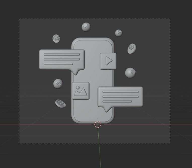 Social Media 3d Illustration  Icon Pack 3D model_27