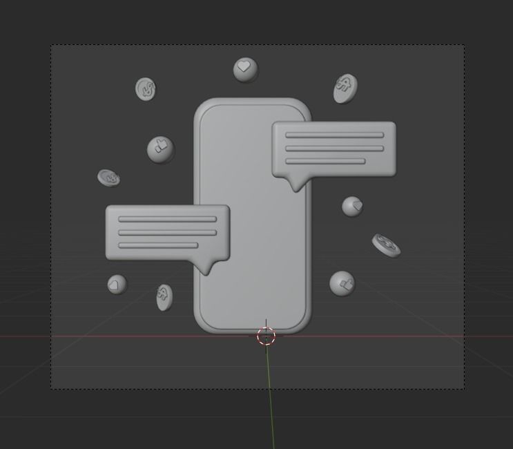 Social Media 3d Illustration  Icon Pack 3D model_37