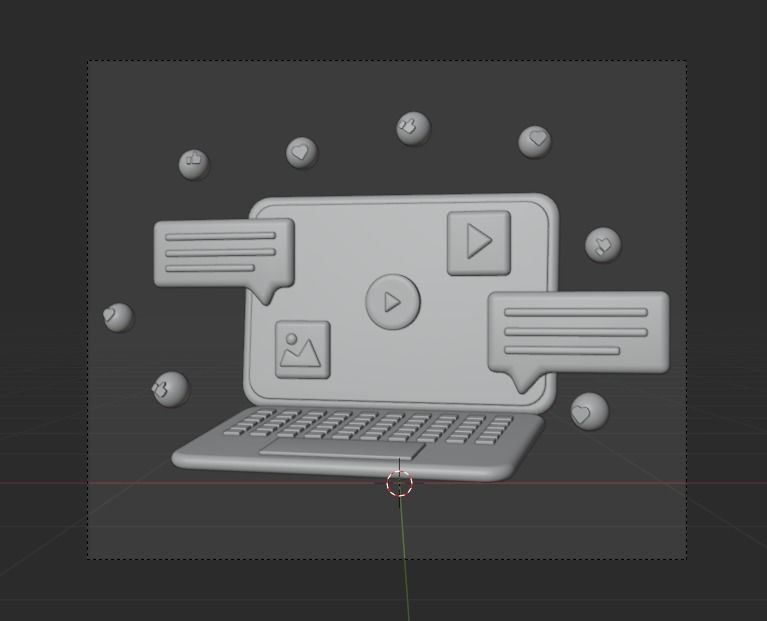 Social Media 3d Illustration  Icon Pack 3D model_12