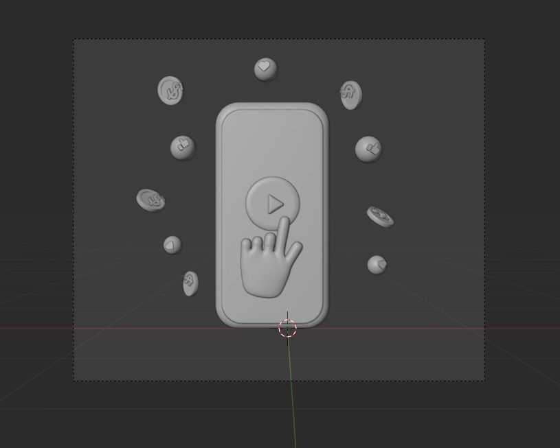 Social Media 3d Illustration  Icon Pack 3D model_30