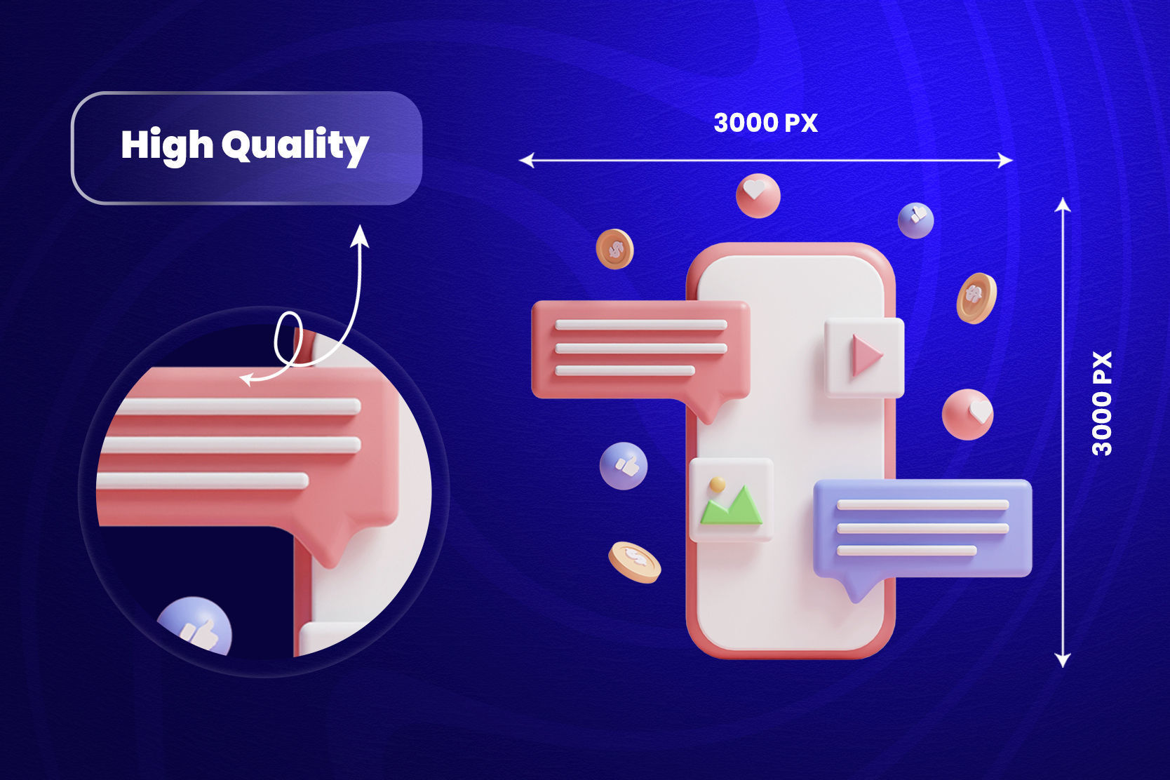 Social Media 3d Illustration  Icon Pack 3D model_5