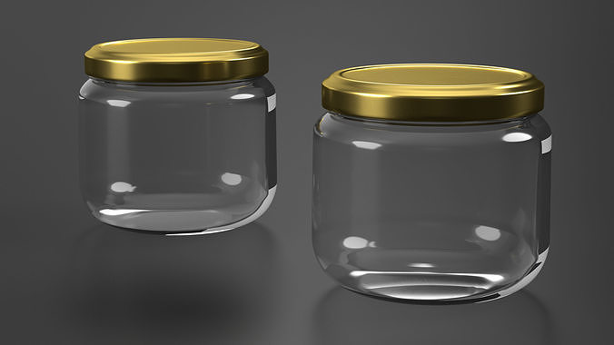 Glass Small Jar Empty 3D model 4