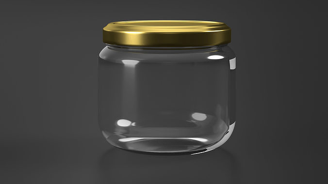Glass Small Jar Empty 3D model 3
