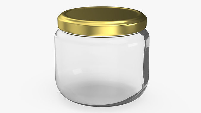 Glass Small Jar Empty 3D model 6