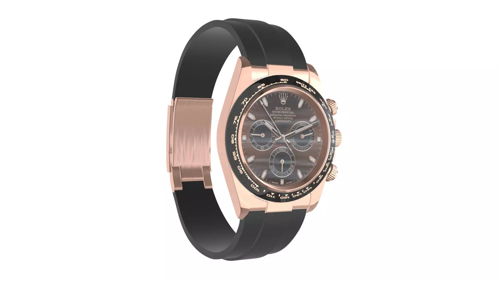 Rolex Cosmograph Daytona Pink Gold - Chocolate and Black Dial Low-poly 3D model