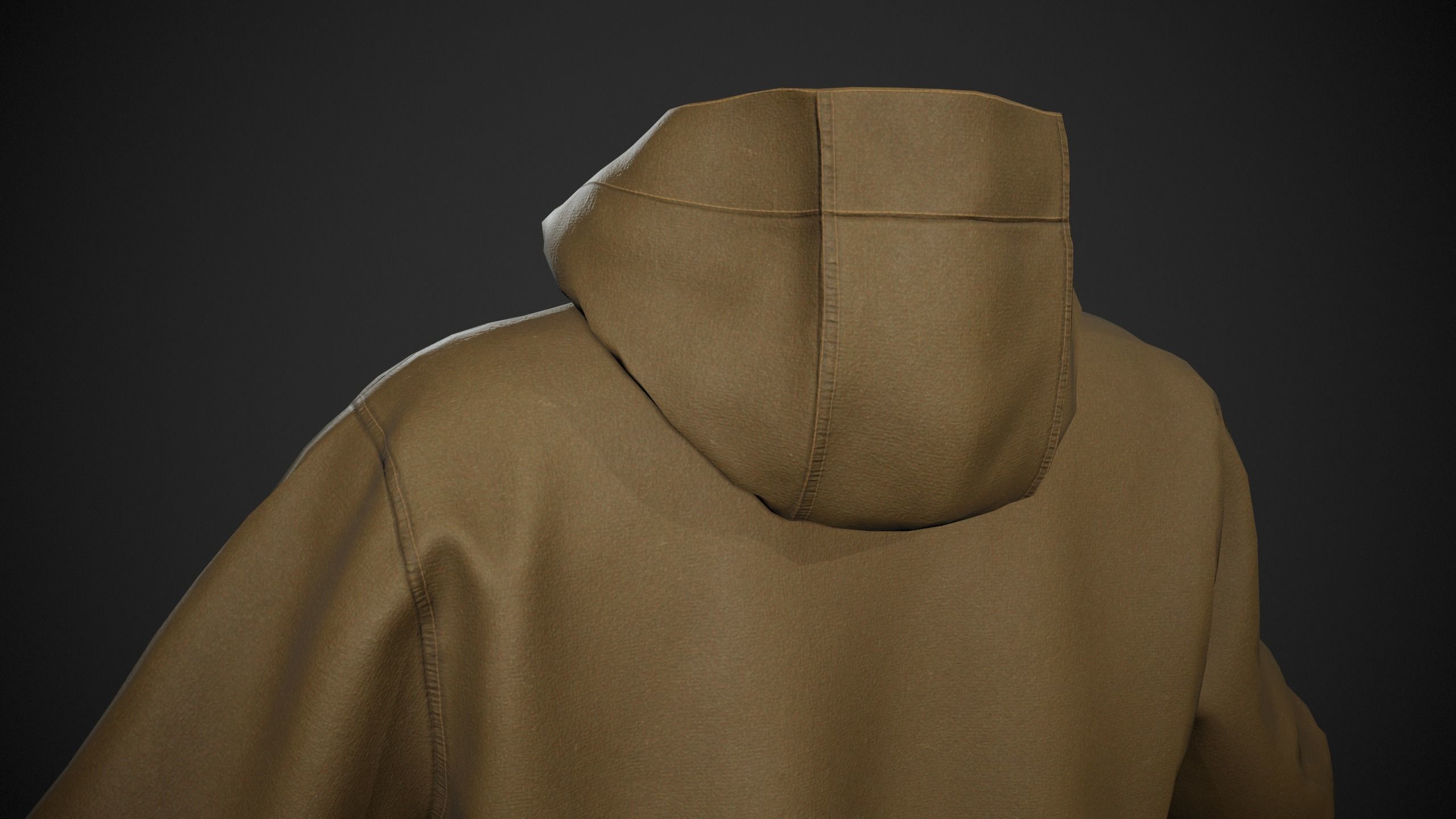 Brown Snowboard Hoodie Style 2 Low-poly 3D model_4