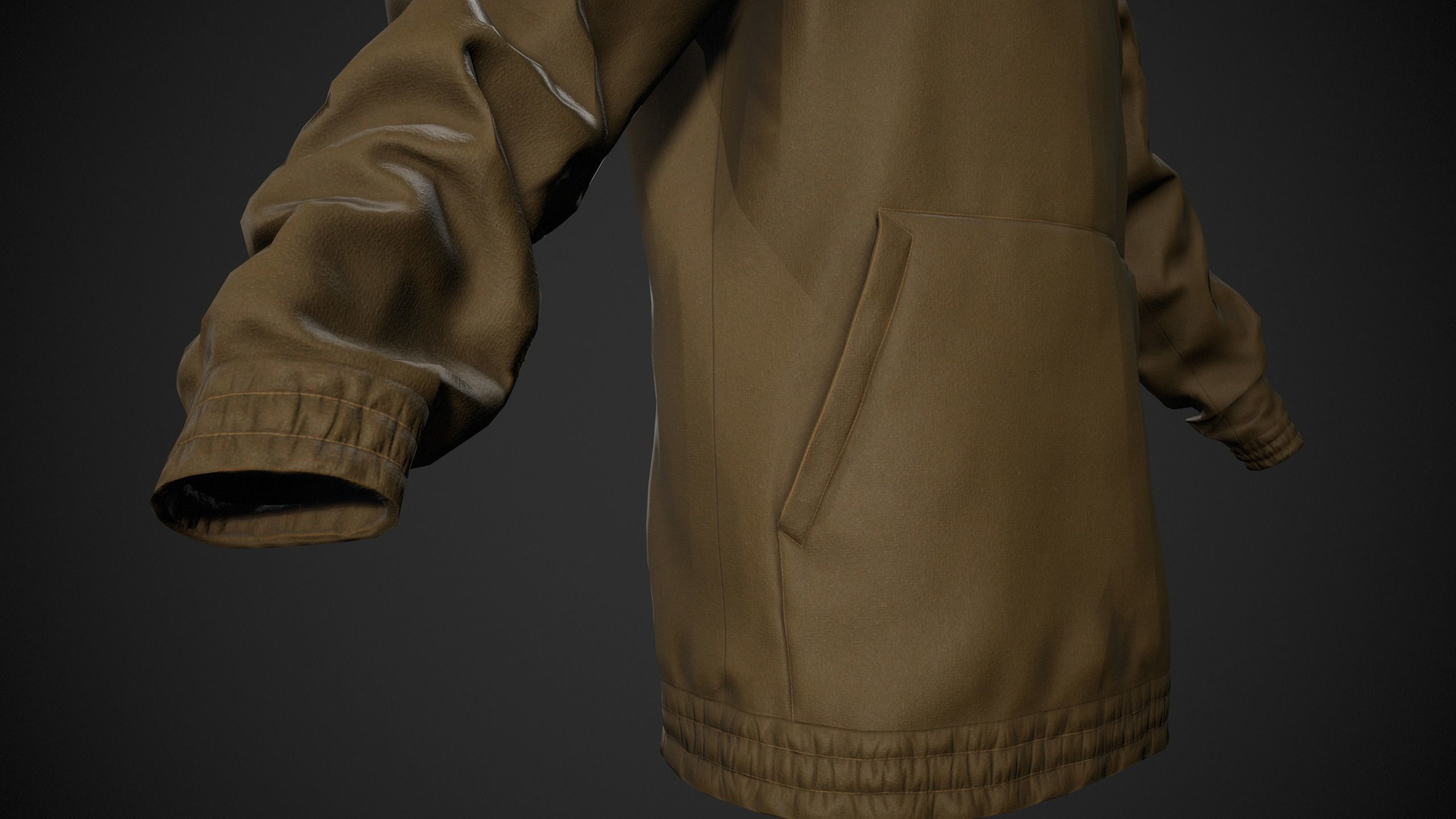 Brown Snowboard Hoodie Style 2 Low-poly 3D model_6