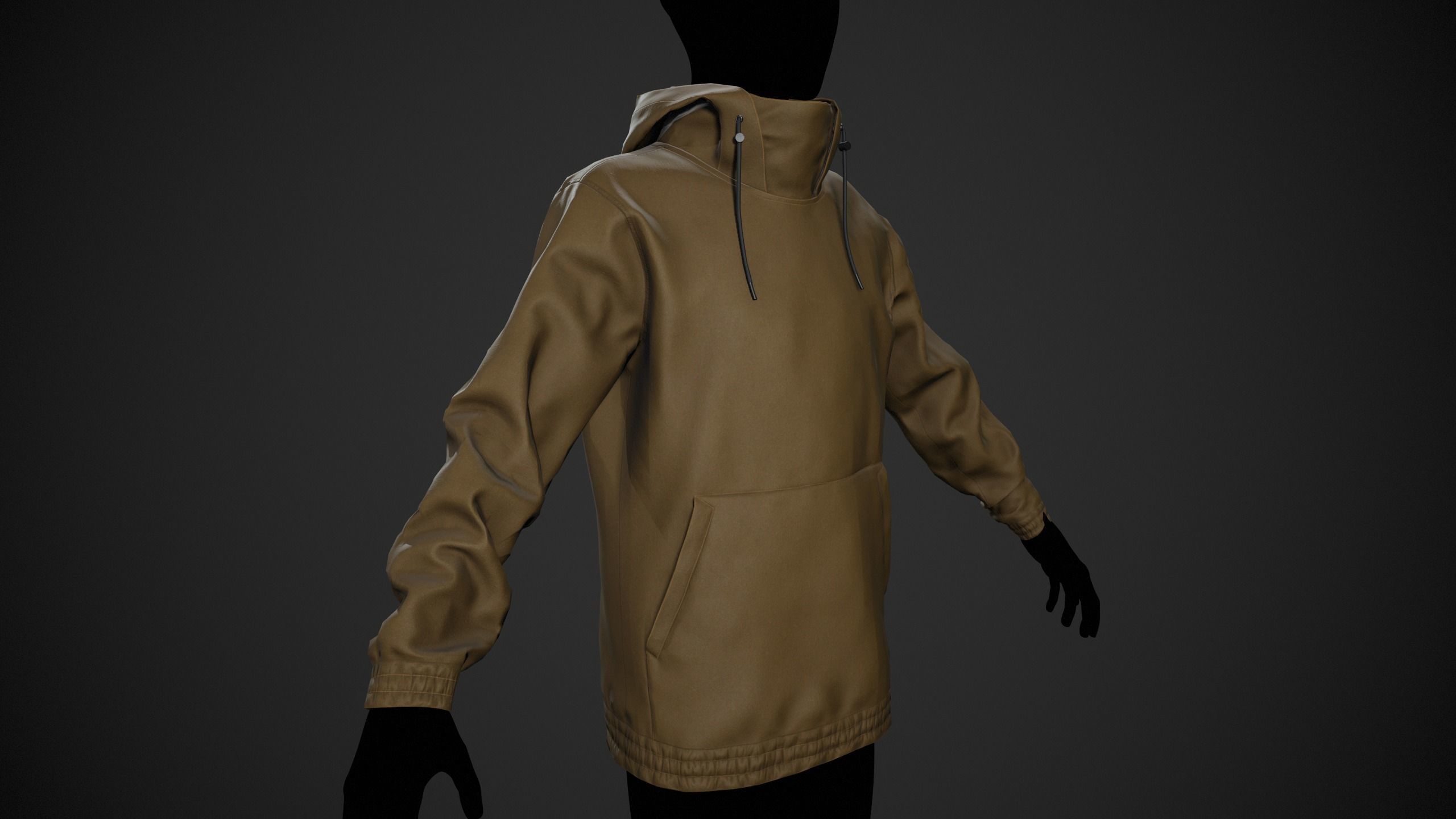 Brown Snowboard Hoodie Style 2 Low-poly 3D model_2