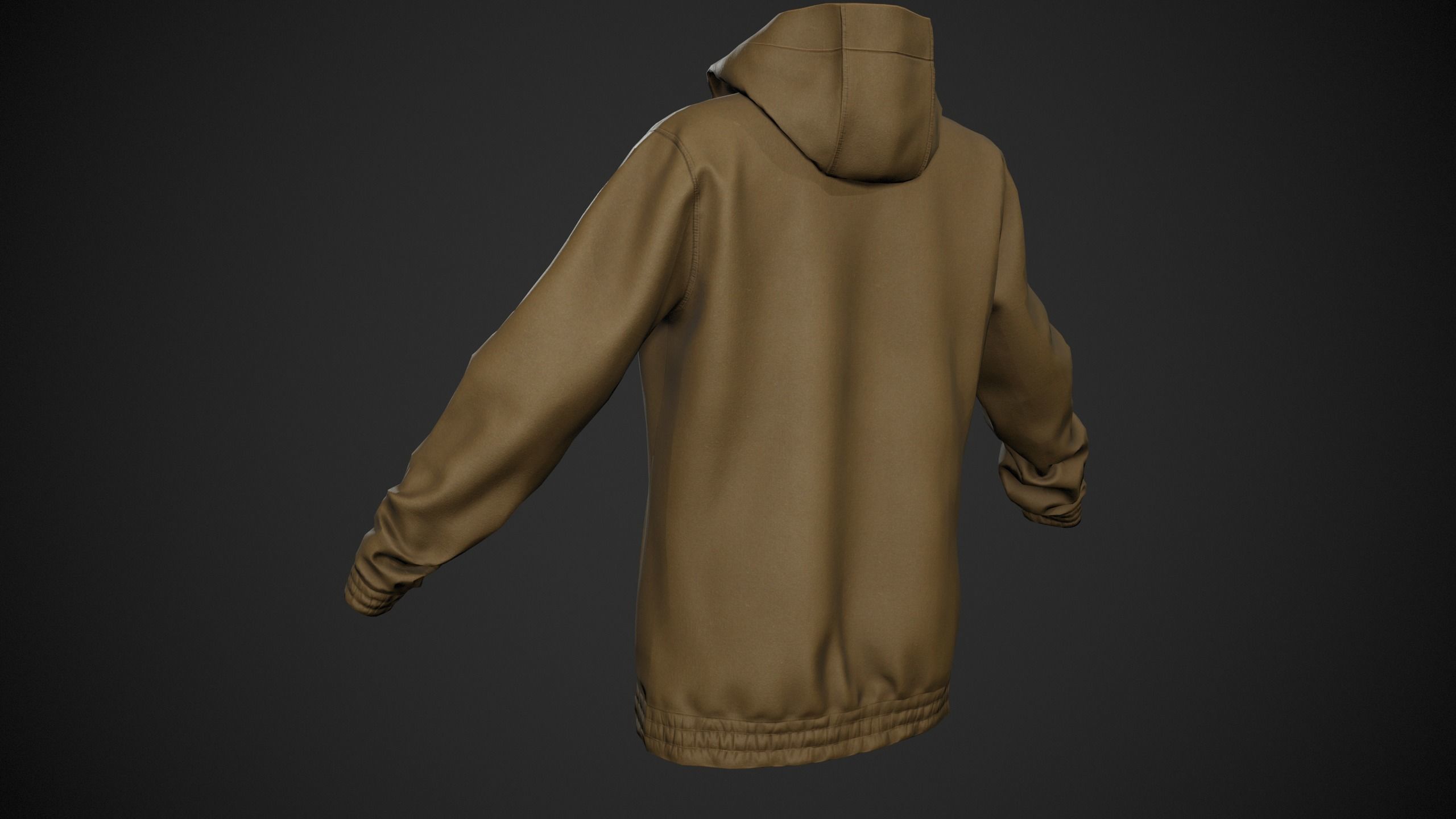 Brown Snowboard Hoodie Style 2 Low-poly 3D model_3