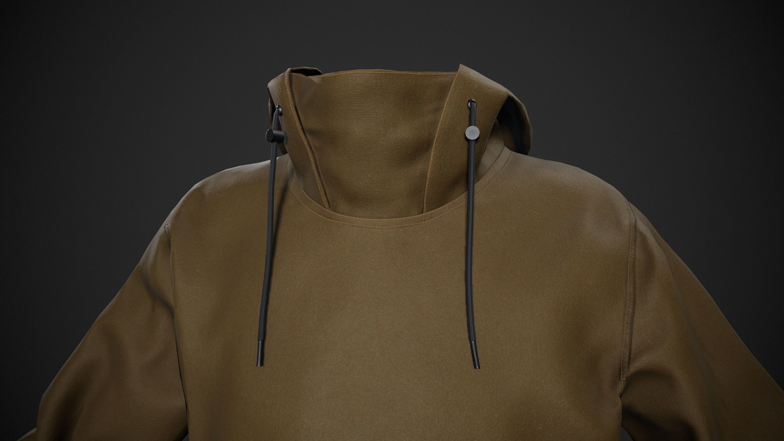 Brown Snowboard Hoodie Style 2 Low-poly 3D model_5