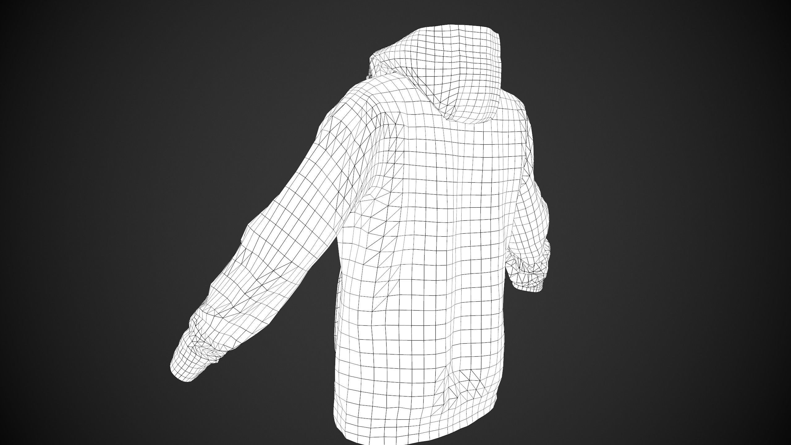Brown Snowboard Hoodie Style 2 Low-poly 3D model_11