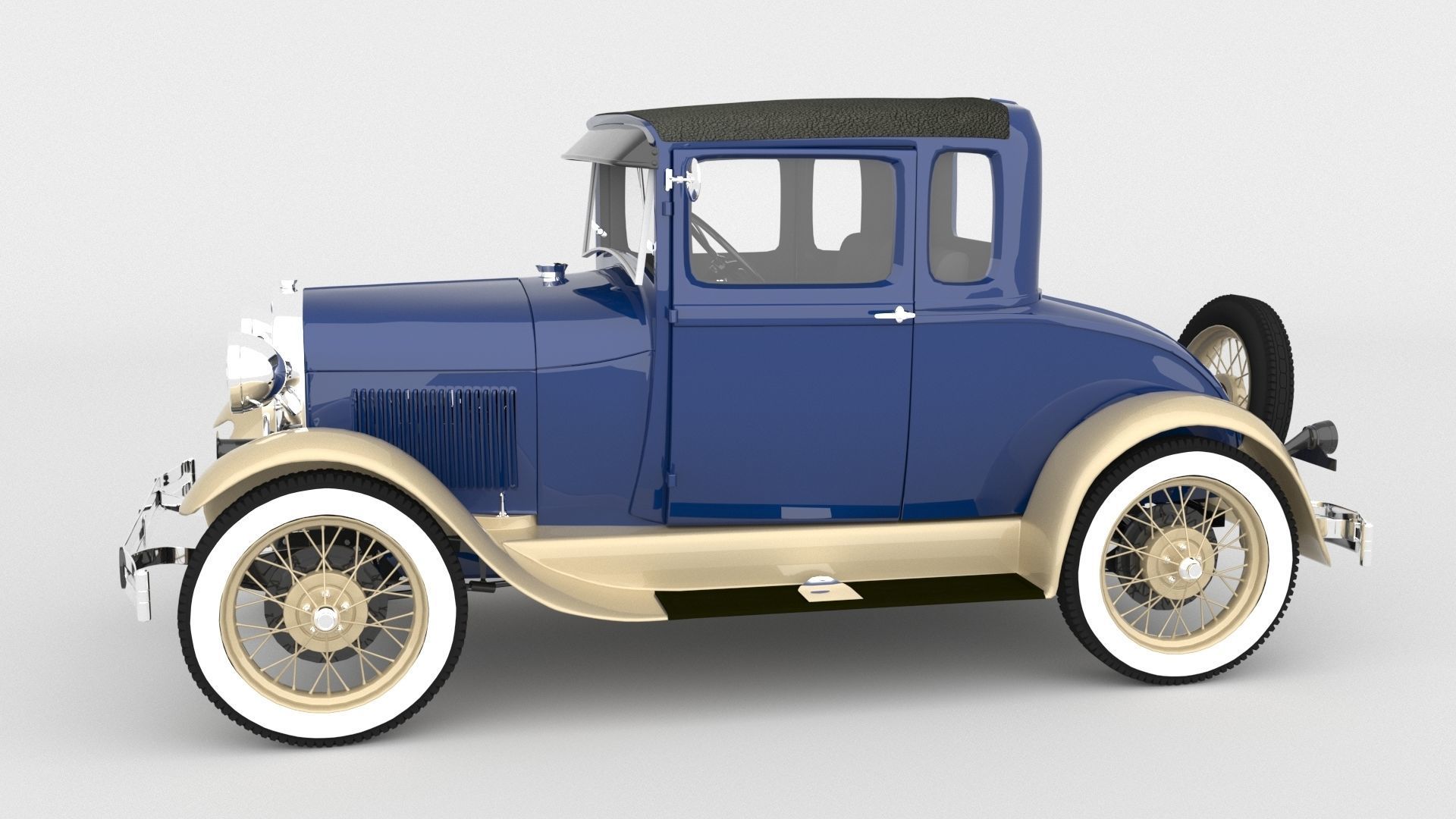 1929 Model A 5 Window Coupe 3D model_1