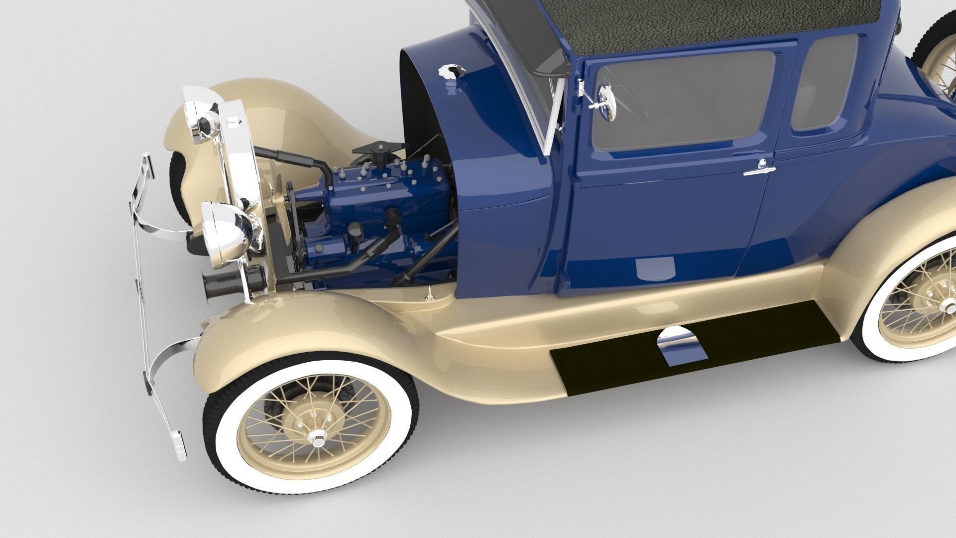 1929 Model A 5 Window Coupe 3D model_5