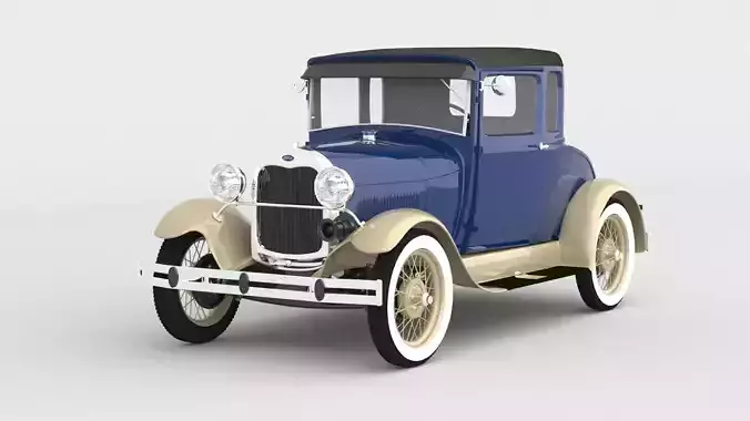 1929 Model A 5 Window Coupe 3D model 1929 Model A 5 Window Coupe 3D model