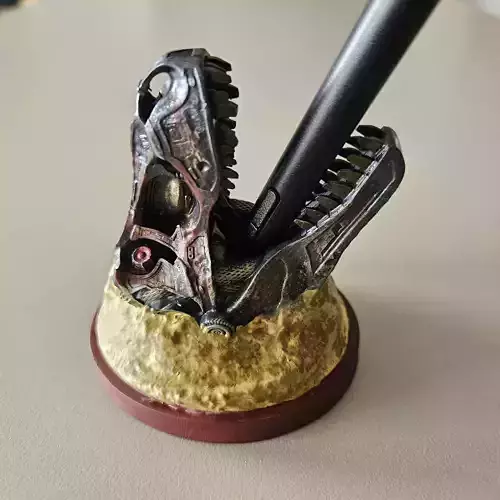 Tyrannosaurus mecha-robot pen holder pre-supported 3D print model