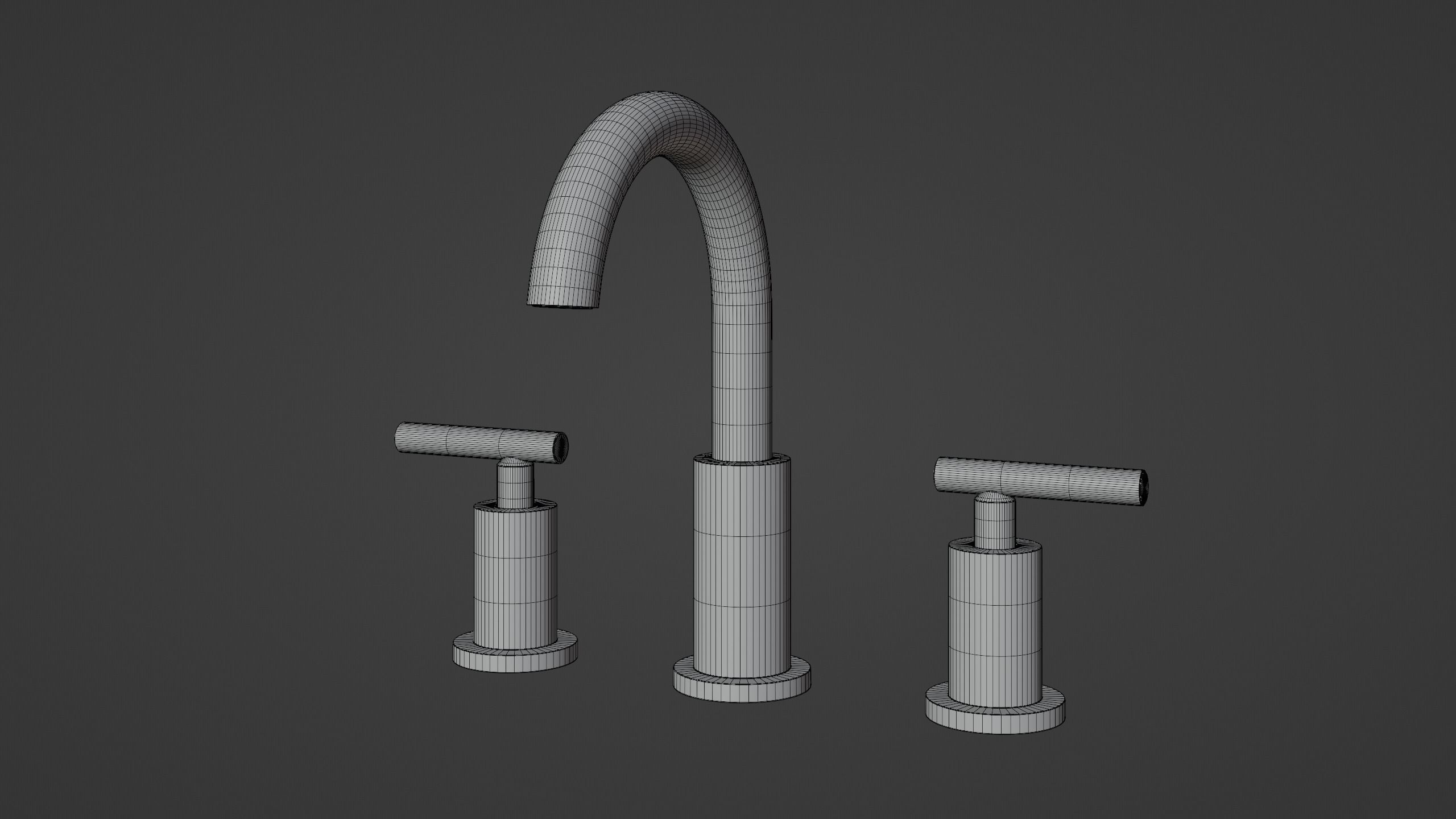 Faucet 2 Handle Low-poly 3D model_1