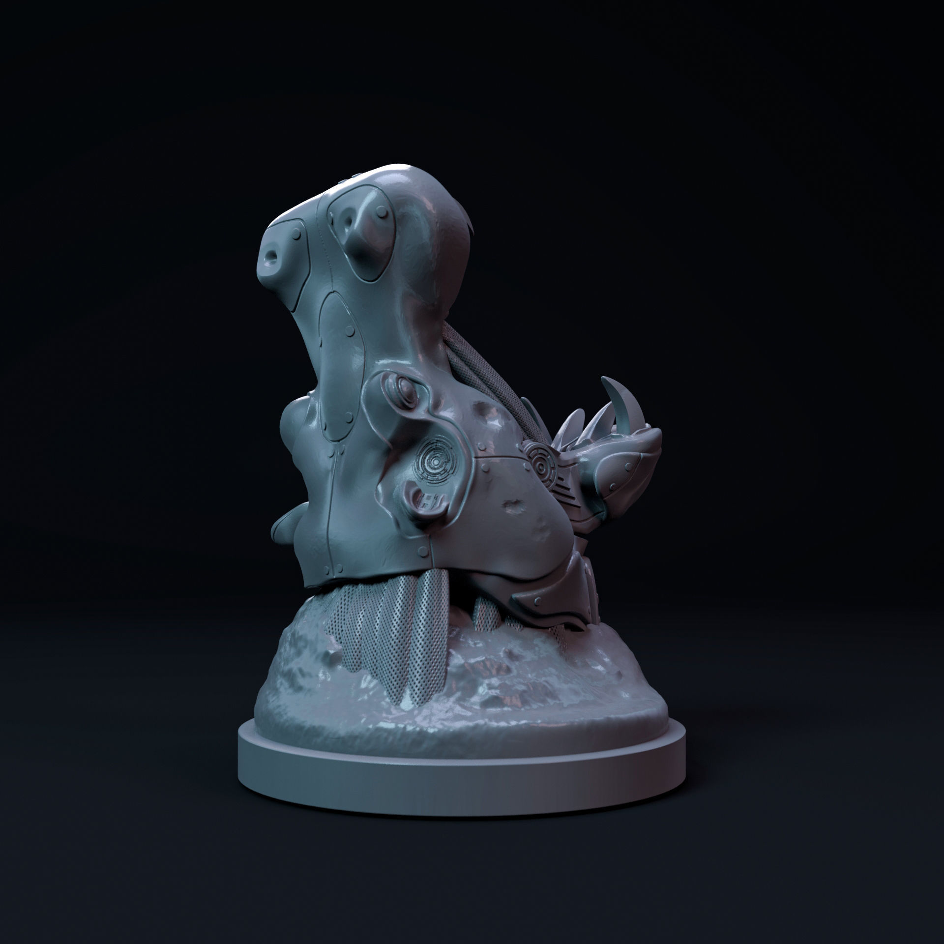 Hippopotamus mecha-robot pen holder pre-supported 3D print model_1