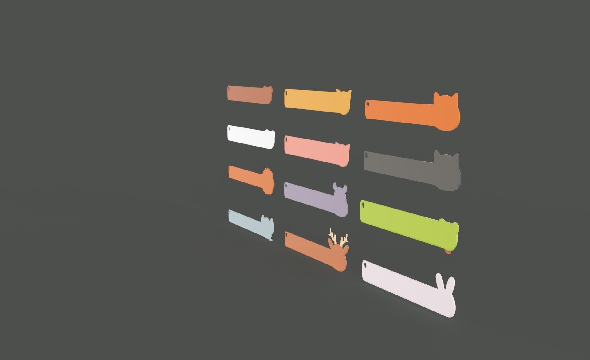 Ruler With Animal Adorable Pack 01 Low-poly 3D model_10